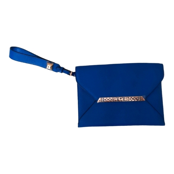 New Stella And Dot Envelope Clutch Wristlet COBALT Blue with Card Holders - Picture 2 of 6
